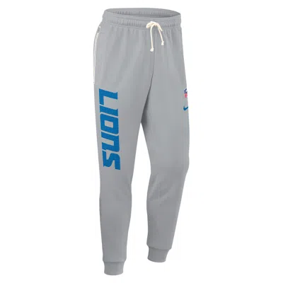 Nike Gray Detroit Lions Sideline Ground Game Performance Taper Pants In Gray