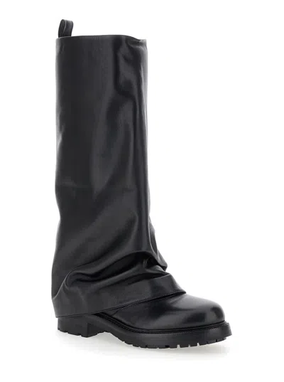 Strategia Woman Boot Black Size 6 Leather In Black