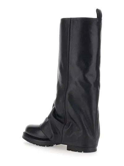 Strategia Woman Boot Black Size 6 Leather In Black