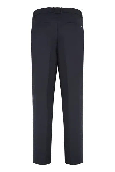 Hugo Boss Boss Virgin Wool Trousers In Blue