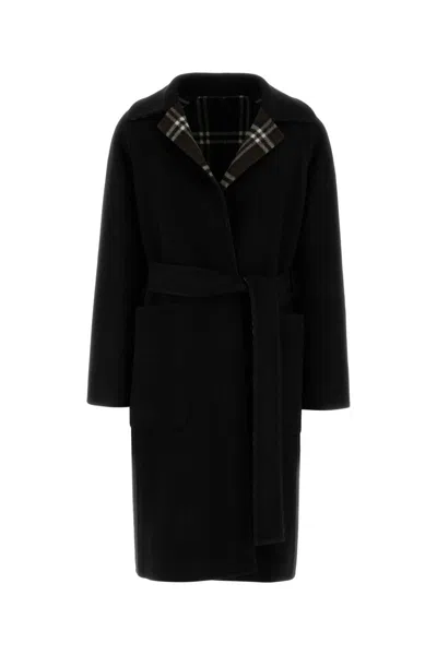 Burberry Black Wool Reversible Coat