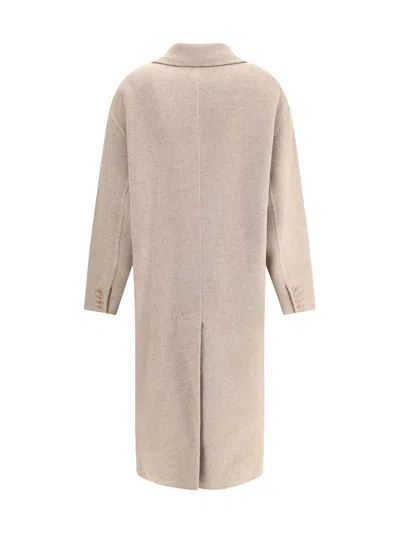 Ermanno Scervino Efezia Button-fastening Flap-pocket Coat In Neutral