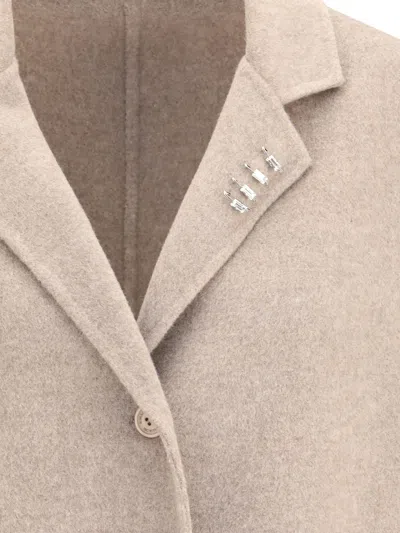 Ermanno Scervino Efezia Button-fastening Flap-pocket Coat In Neutral