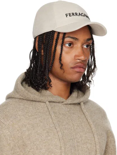 Ferragamo Beige Core Signature Cap