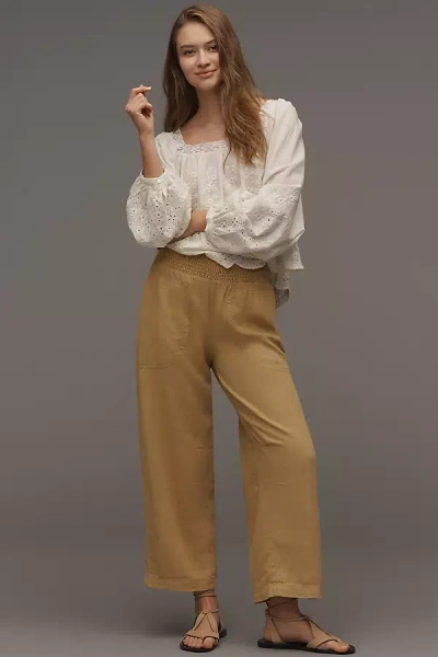 Pilcro The Reese Linen Blend Pull-on Barrel Pants By