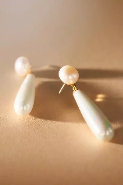 Shashi Linnea Pearl Drop Earrings In Gold
