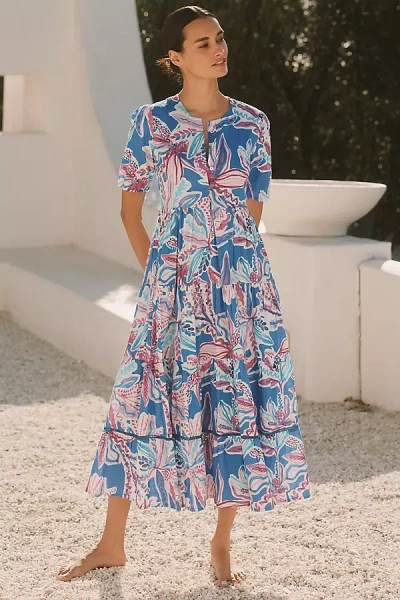Ro's Garden Daphne Midi Dress In Blue