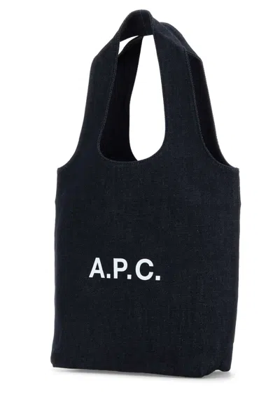 Apc A.p.c. Denim Small Ninon Shopping Bag