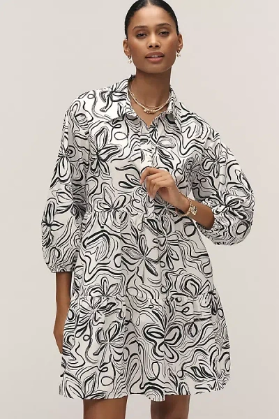 Maeve The Bettina Tiered Mini Shirt Dress By