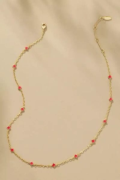 By Anthropologie Tiny Clover Chain Necklace