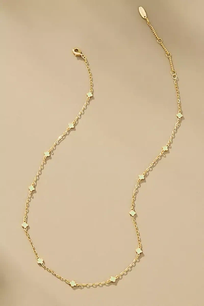 By Anthropologie Tiny Clover Chain Necklace