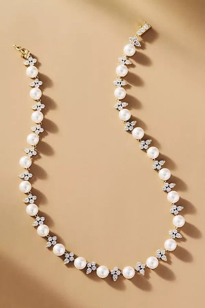 Nadri Venus Pearl Cluster Necklace In White