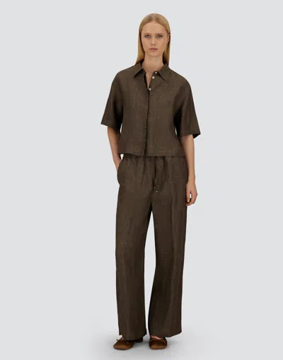 Herno Resort Trousers In New Linen In Brown