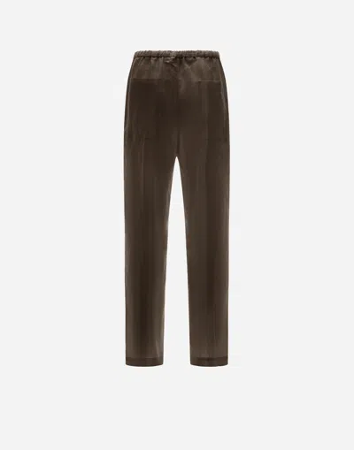 Herno Resort Trousers In New Linen In Brown