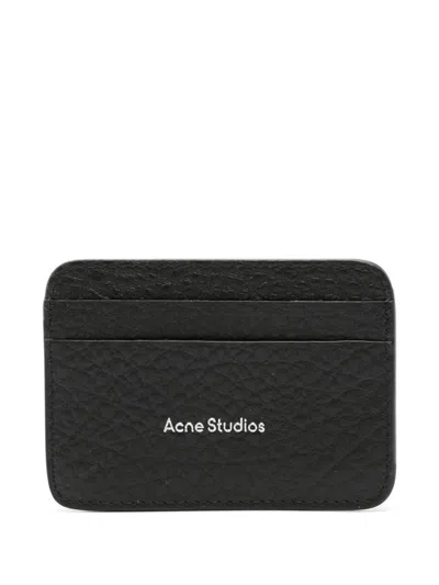 Acne Studios Logo-print Leather Cardholder In Black