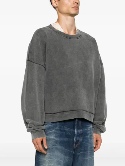 Acne Studios Gray Logo Patch Sweatshirt In Gray