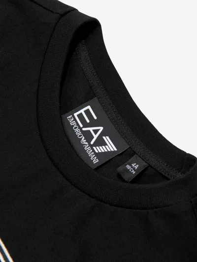 Ea7 Girls Logo T-shirt In Black