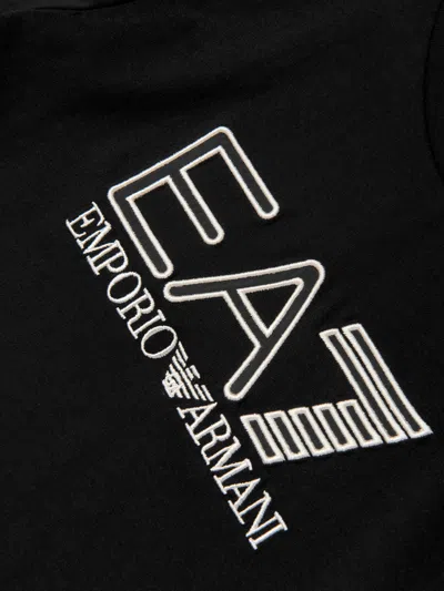 Ea7 Girls Logo T-shirt In Black