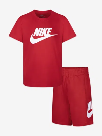 Nike Kids Club T-shirt And Shorts Set In Red