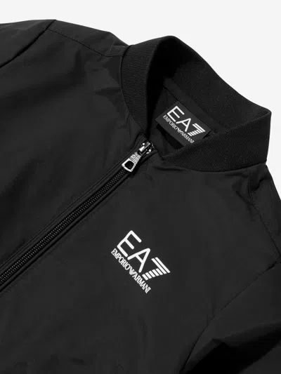 Ea7 Boys Logo Bomber Jacket In Black