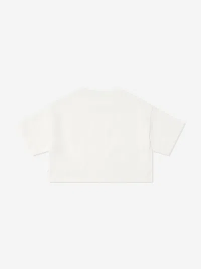 Ea7 Girls Logo T-shirt In White