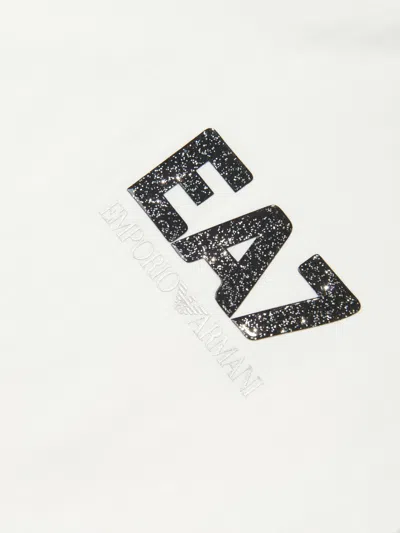 Ea7 Girls Logo T-shirt In White