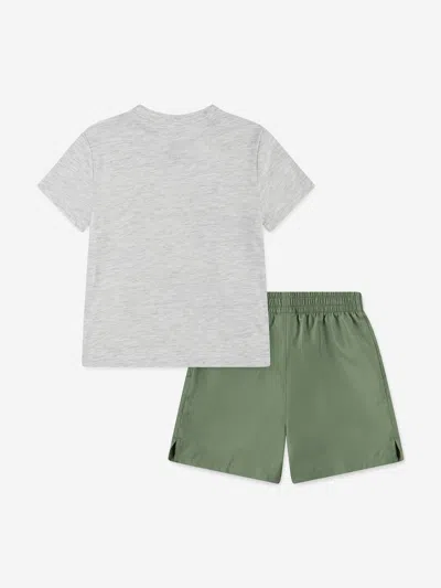 Converse Boys Retro Remix T-shirt And Shorts Set In Gray