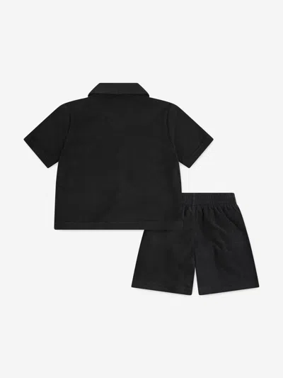 Jordan Boys Terry Cloth Camp Short Set In Black