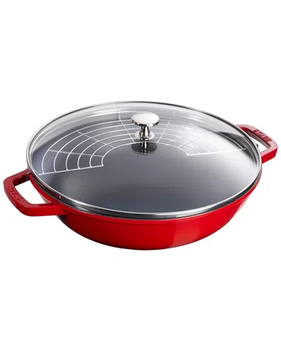 Staub Enameled Cast Iron 4.5-qt. Perfect Pan With Lid In Red