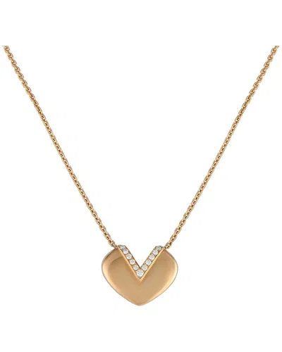 Pre-owned Louis Vuitton 18k 0.14 Ct. Tw. Diamond Necklace (authentic Pre-loved)