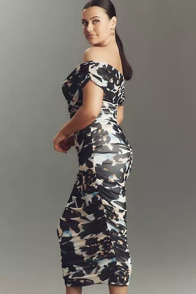 Afrm Belmont Plus Off-the-shoulder Midi Dress