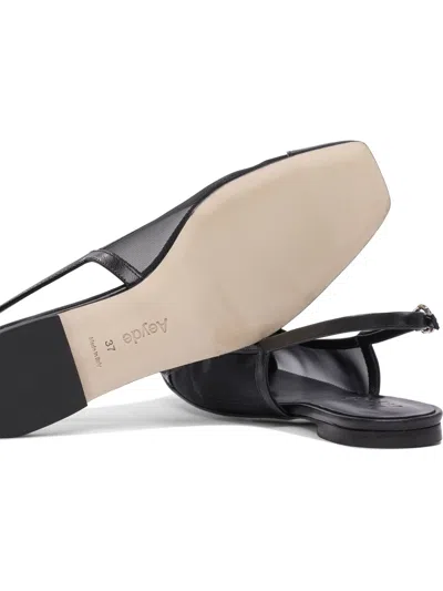 Aeyde Pointed Toe Flat Sole Sandals With Mesh Panels