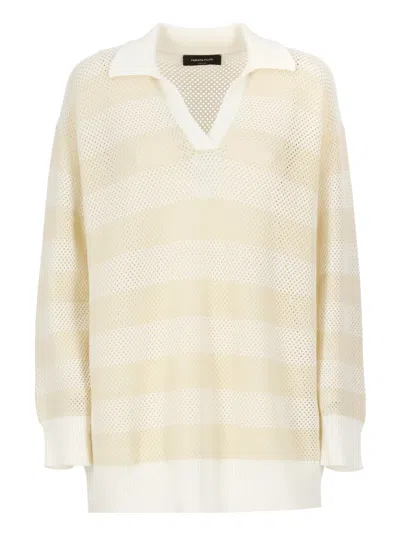 Fabiana Filippi Ivory Wool And Cotton Sweater In Neutral