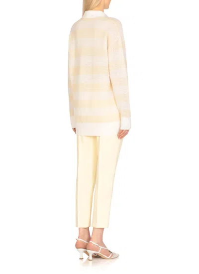 Fabiana Filippi Ivory Wool And Cotton Sweater In Neutral