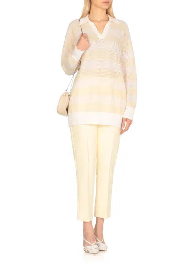 Fabiana Filippi Ivory Wool And Cotton Sweater In Neutral