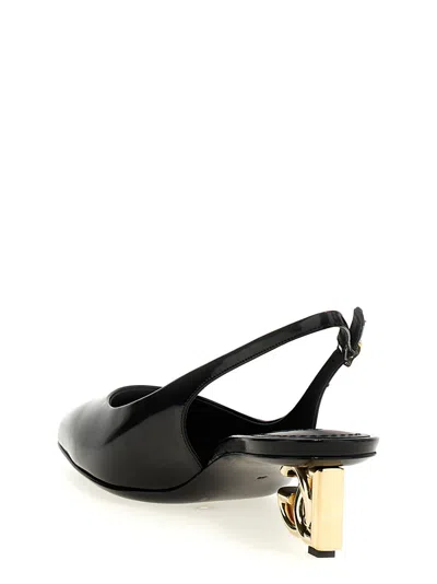 Dolce & Gabbana Black Décolleté With Dg Logo On The Heel