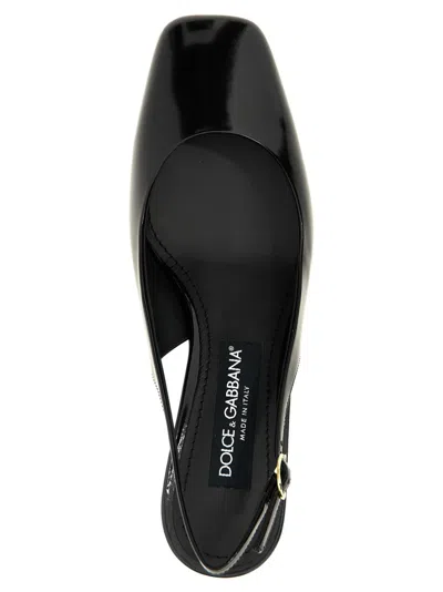 Dolce & Gabbana Black Décolleté With Dg Logo On The Heel