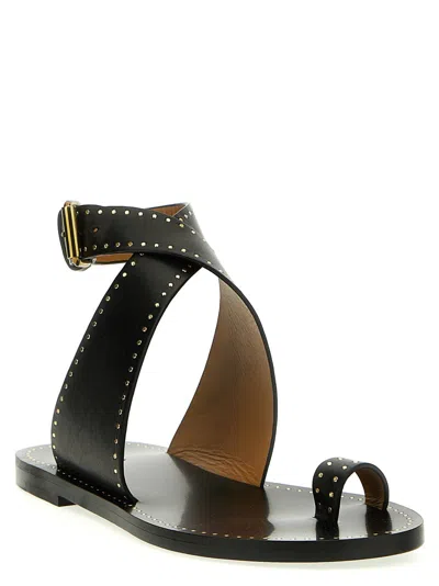 Isabel Marant Black Studded Leather Sandal
