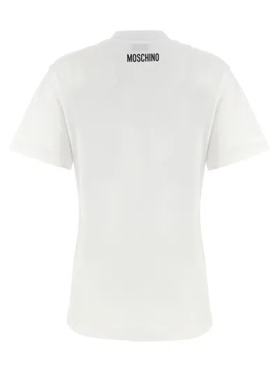 Moschino Playful Cotton T-shirt With Floral Print In White