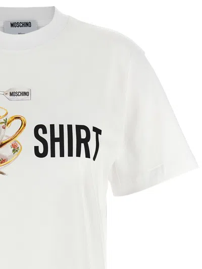 Moschino Playful Cotton T-shirt With Floral Print In White