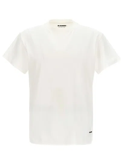 Jil Sander 3 T-shirt Pack With Logo Patch In Cotton Woman