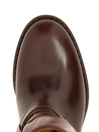 Isabel Marant 'heiko' Brown Ankle Boots With Buckle And Stud Embellishments In Brown