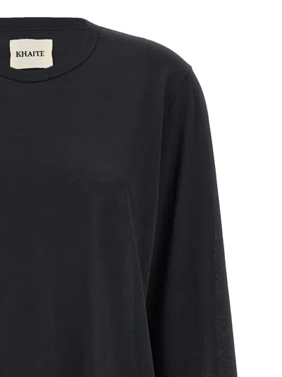 Khaite Round Collar And Long-sleeved T-shirt In Black