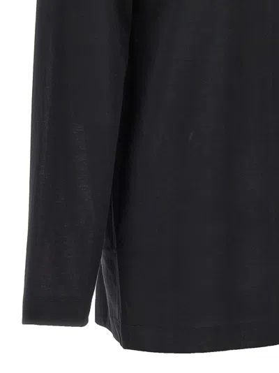 Khaite Round Collar And Long-sleeved T-shirt In Black
