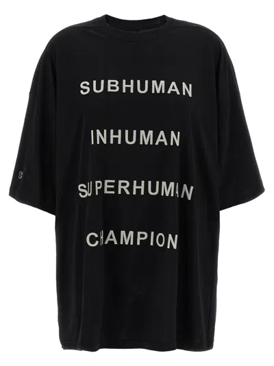 Rick Owens Champion X Owens Crew Neck Graphic T-shirt In Black