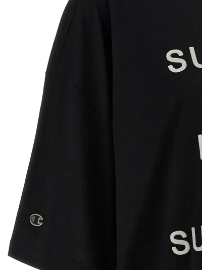 Rick Owens Champion X Owens Crew Neck Graphic T-shirt In Black