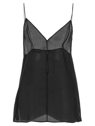 Khaite Black Silk Talsie Top