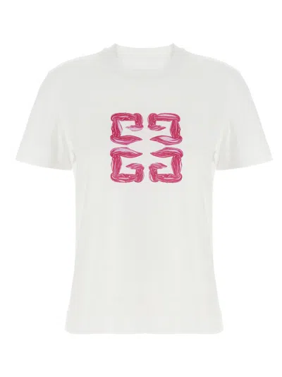 Givenchy Cotton Crewneck T-shirt With Tone-on-tone Embroidery In White