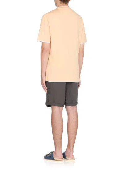 Brunello Cucinelli Relaxed-fit Cotton T-shirt With Contrasting Inserts In Neutral