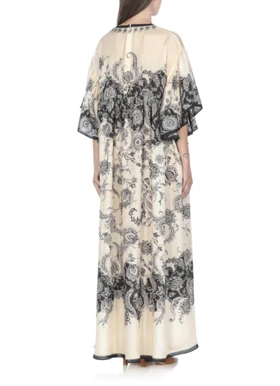 Zimmermann Cream Floral Habotai Silk Rhiannon Maxi Dress In Multi